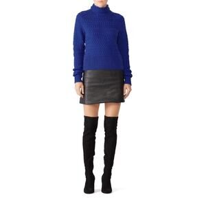 DREYDEN Cobalt Blue Knit 100% Merino Wool High Neck Dyer Sweater Size XS